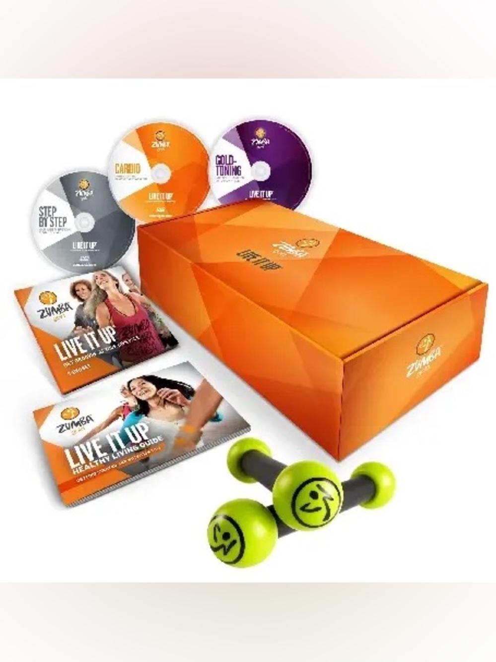 NEW Zumba Gold Live It Up Fitness Set with Toning Sticks